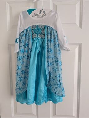 Frozen Elsa Like Dress, Blue Sparkle Snowflake Dress, Size 1-3 Years Old